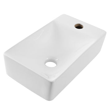 Felix 15 in. W x 8 in. D Modern Wall Mounted Rectangular Ceramic Mini Sink